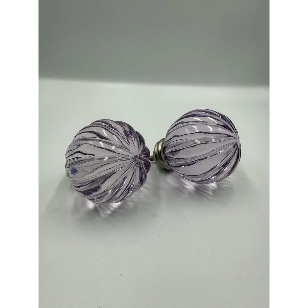 Glass Knobs Pulls Light Purple Hot Air Balloon Effect‎ Chrome Hardware 2 Pair